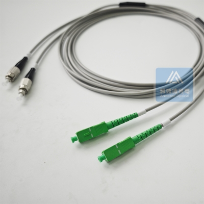 2F Armored Patch Cord 2m SC APC FC UPC Connector 3.0mm Grey PVC Jacket