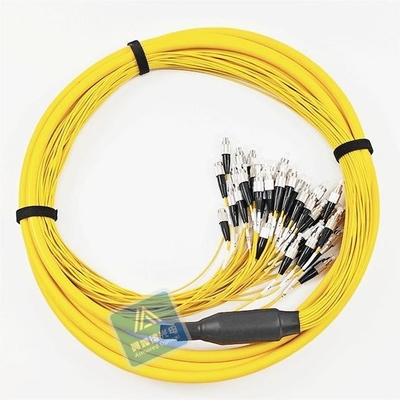 48F Armored Fiber Pigtail With FC Yellow LSZH 10.5MM FTTX Datacenter Rodent Resistant