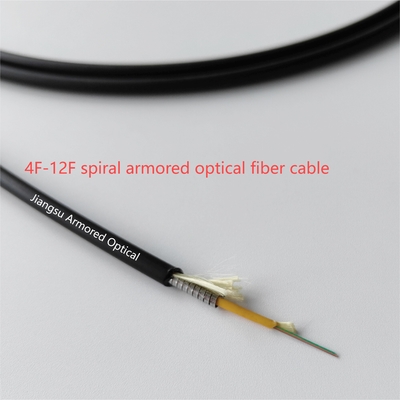 4F-12F 5.0mm Spiral Micro Armored Fiber Cable Black LSZH Jacket FTTH Rodent Resistant