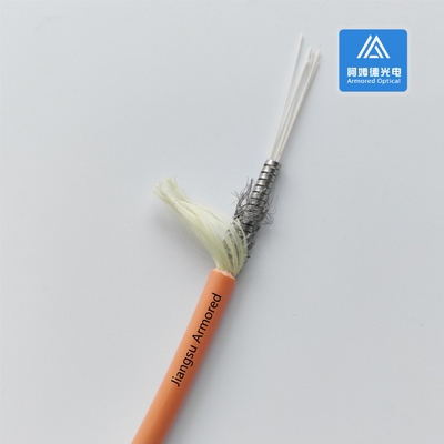 6 Cores MM Spiral Armored Fiber Cable Orange PVC 6.5mm  Micro Armored Cable FTTH Rodent Resistant