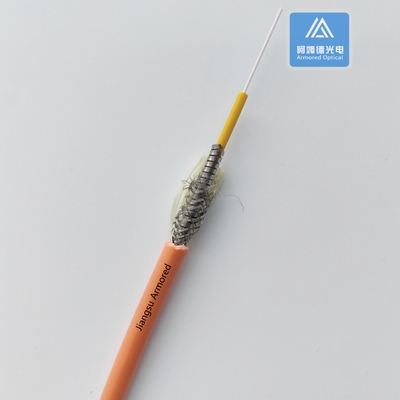 Simplex MM Armored Fiber Cable Orange PVC Micro Armored Fiber Cable  5.0mm  FTTH Rodent Resistant