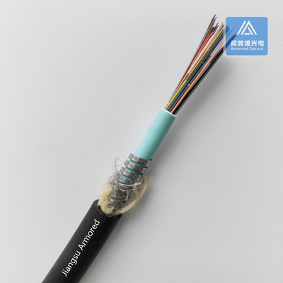 26 Core Fiber Optic Cable Multi Mode Armored Black TPU 10.0mm Rodent Resistant FTTH