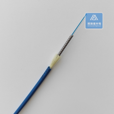 SM Duplex Fiber Optic Cable Armored 3.2mm Blue Pvc Rodent Resistant Flexible