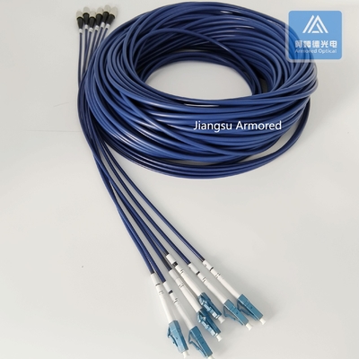 6 Cores Stainless Steel Armored Patch Cord FC-LC-30m Blue PVC 5.0mm Rodent Resistant