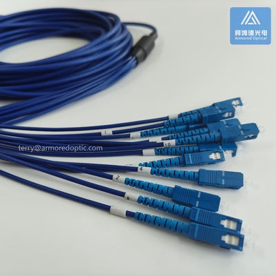 12 Cores SM Stainless Steel Armored Patch Cable SC-SC-20m Blue PVC 6.0mm