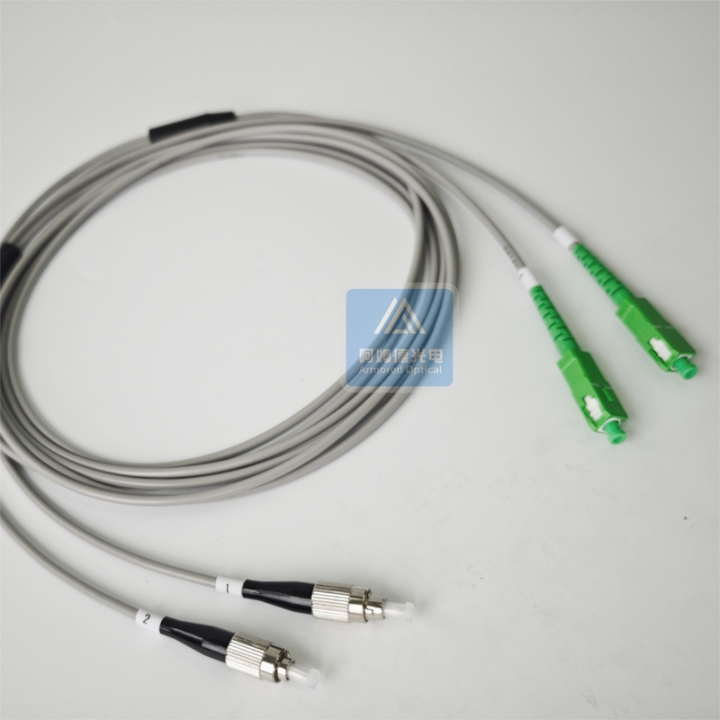 2F Armored Patch Cord 2m SC APC FC UPC Connector 3.0mm Grey PVC Jacket