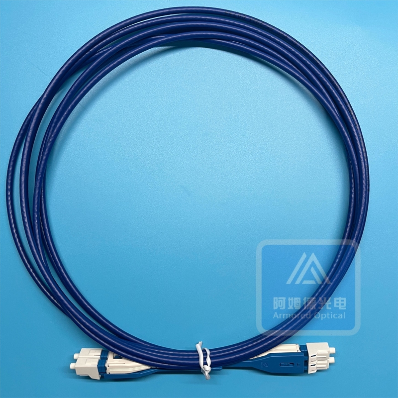Duplex Fiber Optic Patch Cord Jumper SM Armored Push And Pull Uniboot 3.0mm LSZH FTTH