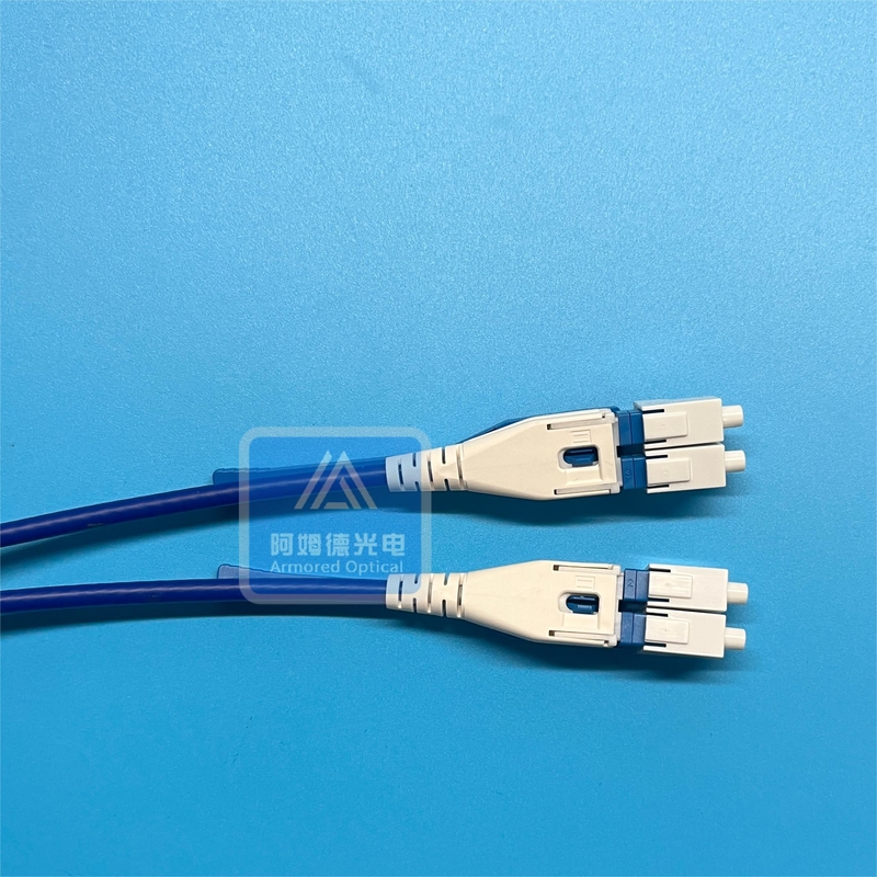 Duplex Fiber Optic Patch Cord Jumper SM Armored Push And Pull Uniboot 3.0mm LSZH FTTH