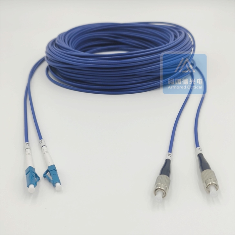 Duplex Armored Patch Cord 30m FC LC 3.3mm Blue LSZH Rodent Resistant FTTH