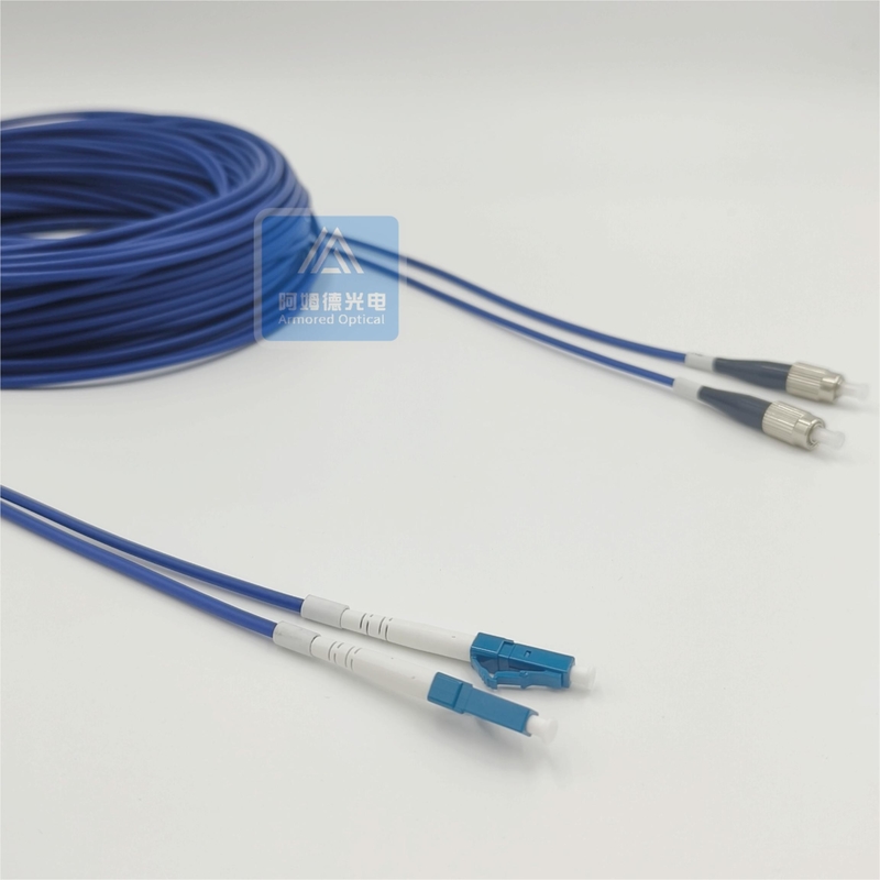 Duplex Armored Patch Cord 30m FC LC 3.3mm Blue LSZH Rodent Resistant FTTH