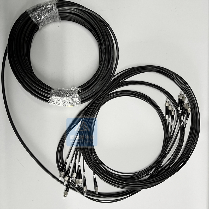 8 Core Armored Patch Cable FTTA 40M CPRI Patch Jumper 6.5mm Black LSZH FC Base Station