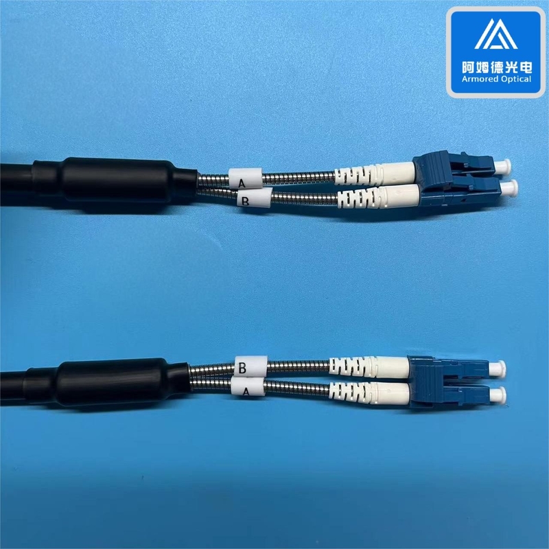 2 Cores SM Armored Patch Cord CPRI Patch Jumper Black LSZH 7.0mm  DLC 70M