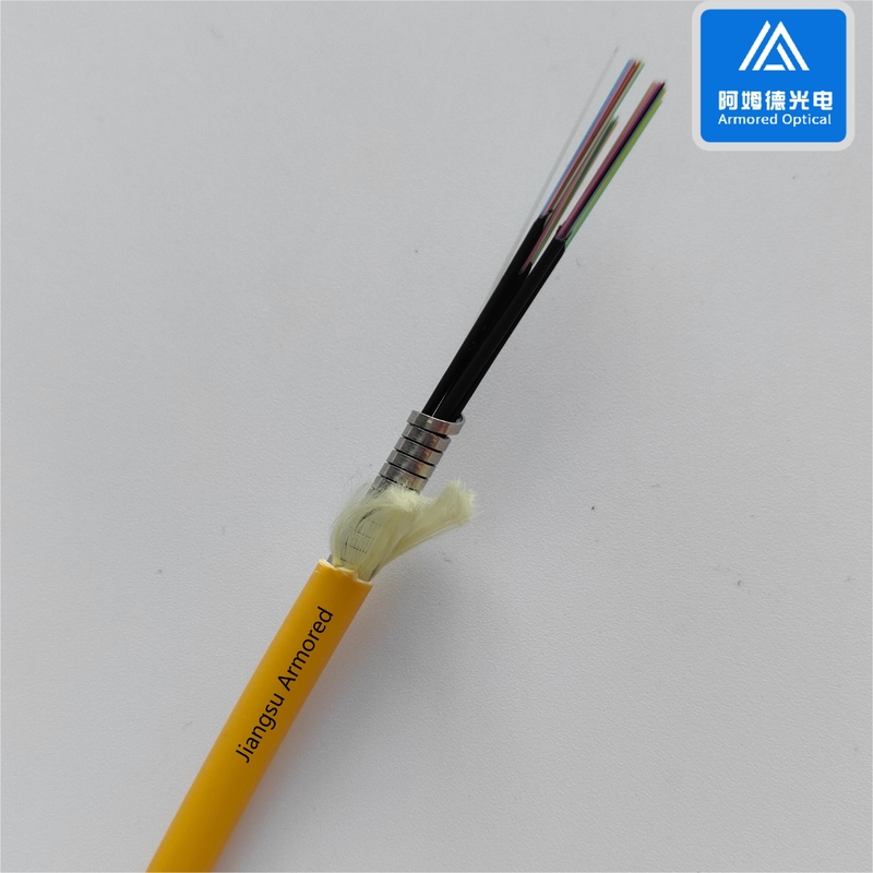 48 Cores Micro Armor Fiber Optic Cable Armoured Fo Cable Orange LSZH 6.0mm