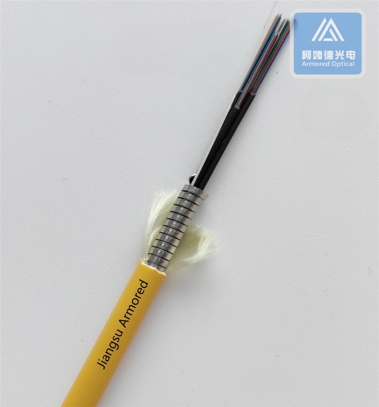 48 Cores Micro Armor Fiber Optic Cable Armoured Fo Cable Orange LSZH 6.0mm