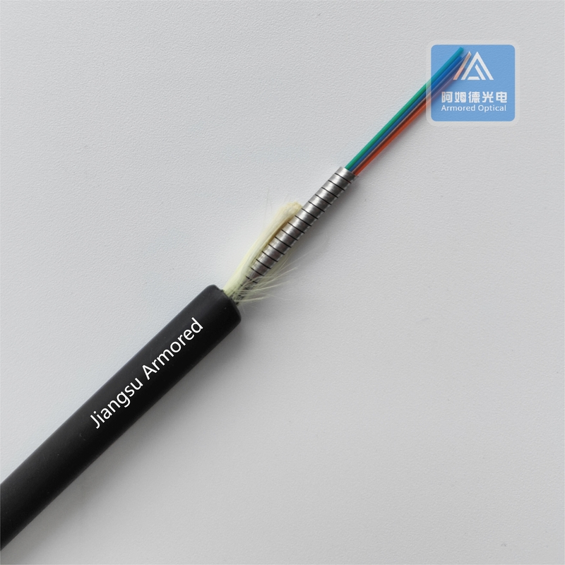 4 Cores SM FTTA Spiral Armored Fiber Cable 7.0mm Black LSZH  FTTH CPRI Armored Fiber Cable Anti-Rodent