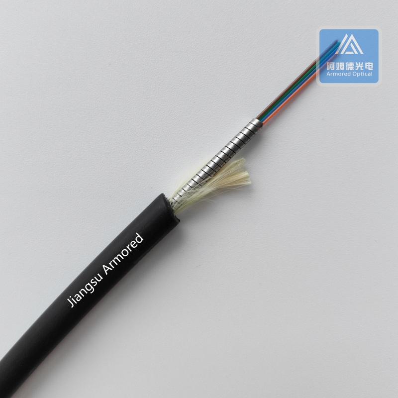 4 Cores SM FTTA Spiral Armored Fiber Cable 7.0mm Black LSZH  FTTH CPRI Armored Fiber Cable Anti-Rodent