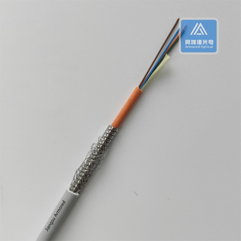 4 core fiber optic cable armored optical cable 5.5mm Grey PVC Braiding Mesh