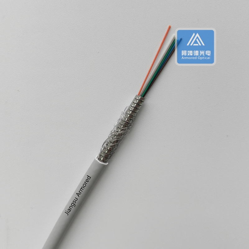 Armoured Fiber Optic Patch Cable OD 0.6mm 6 Core Ofc Cable