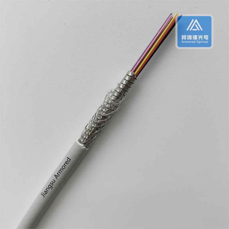 12 Core Armoured Fiber Optic Cable Armoured Fiber Patch Cord Ofc 5.5mm Grey PVC