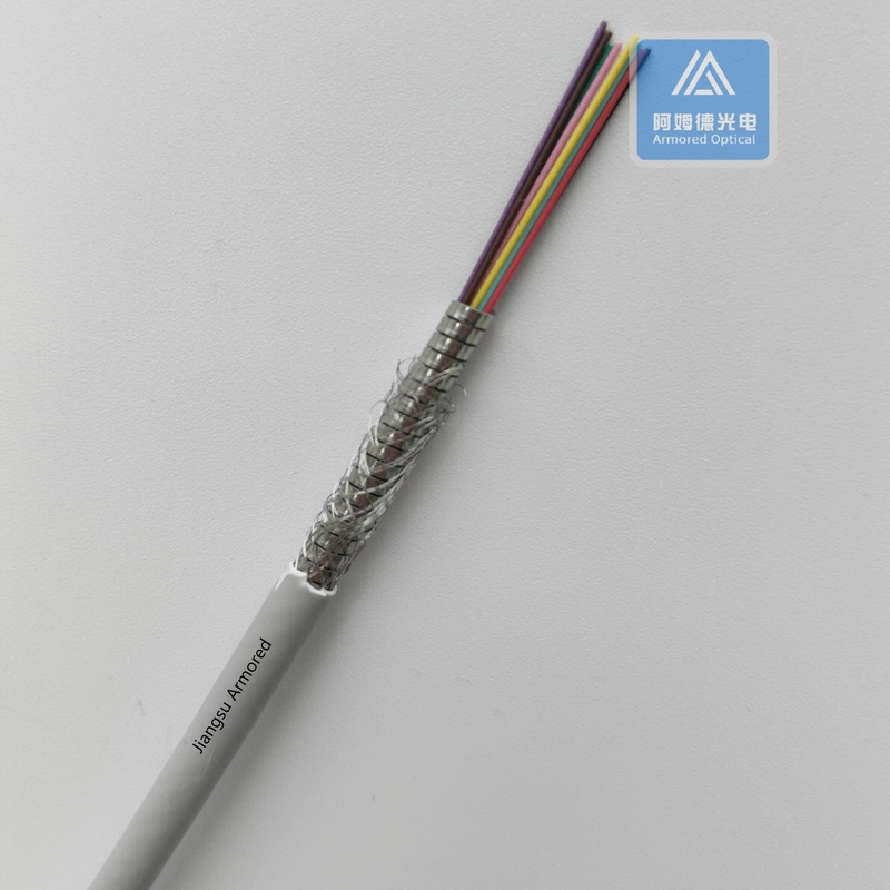12 Core Armoured Fiber Optic Cable Armoured Fiber Patch Cord Ofc 5.5mm Grey PVC