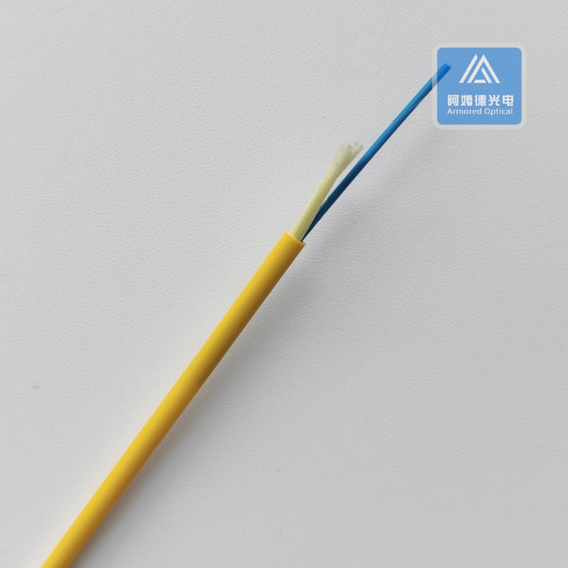 Indoor Ftth Fiber Optic Cable Simplex Single Mode 3.0mm Yellow LSZH