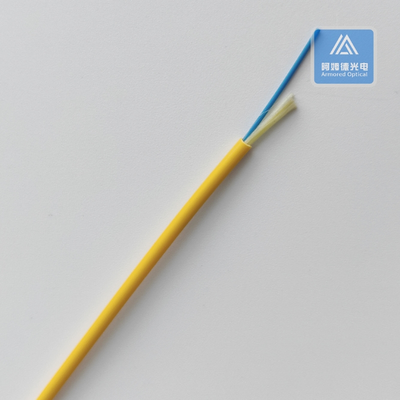 Indoor Ftth Fiber Optic Cable Simplex Single Mode 3.0mm Yellow LSZH