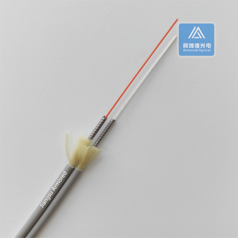Duplex Om1 Fiber Cable Armored Ofc Cable 3.0mm X2pcs Grey PVC