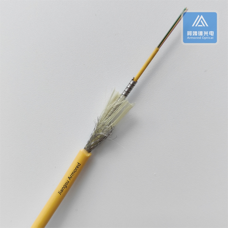 12 Core Fibre Optic Cable Armoured SM Spiral 3.3mm Orange PVC FTTH Micro