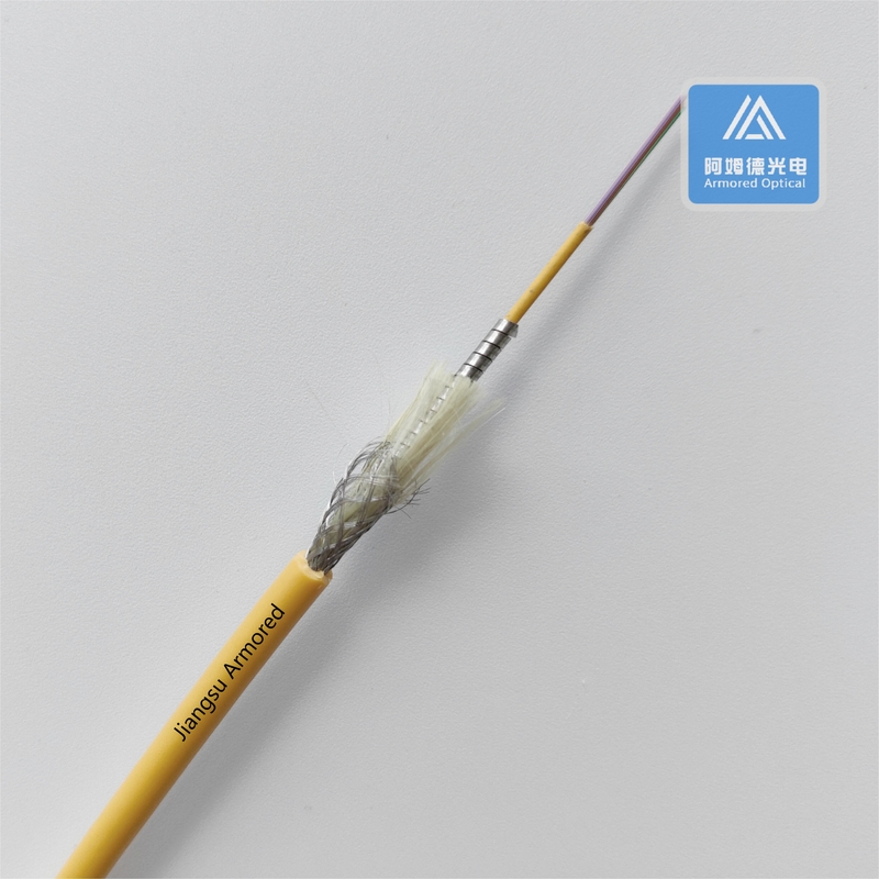 12 Core Fibre Optic Cable Armoured SM Spiral 3.3mm Orange PVC FTTH Micro