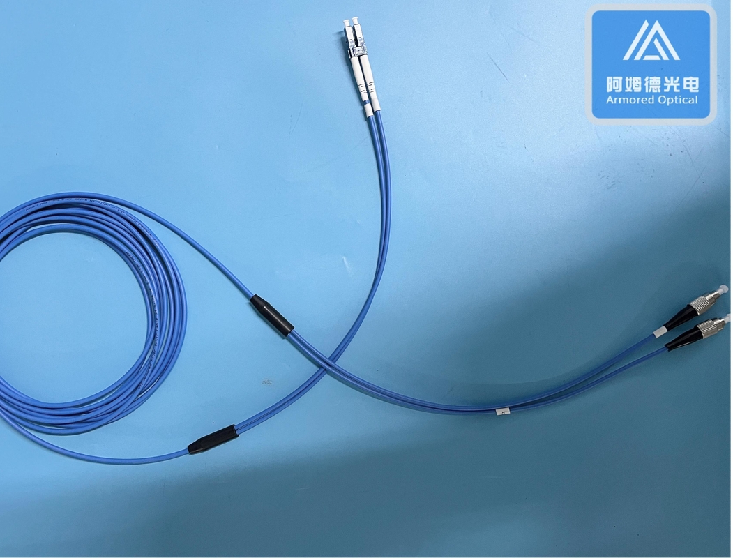 Duplex Stainless Steel Armored Patch Cord FC LC 30m Blue or Black LSZH 3.3mm Rodent Resistant