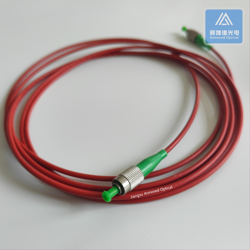 Simplex MM Stainless Steel Armored Patch Cable 2m FC APC 3.0mm Red LSZH Jacket