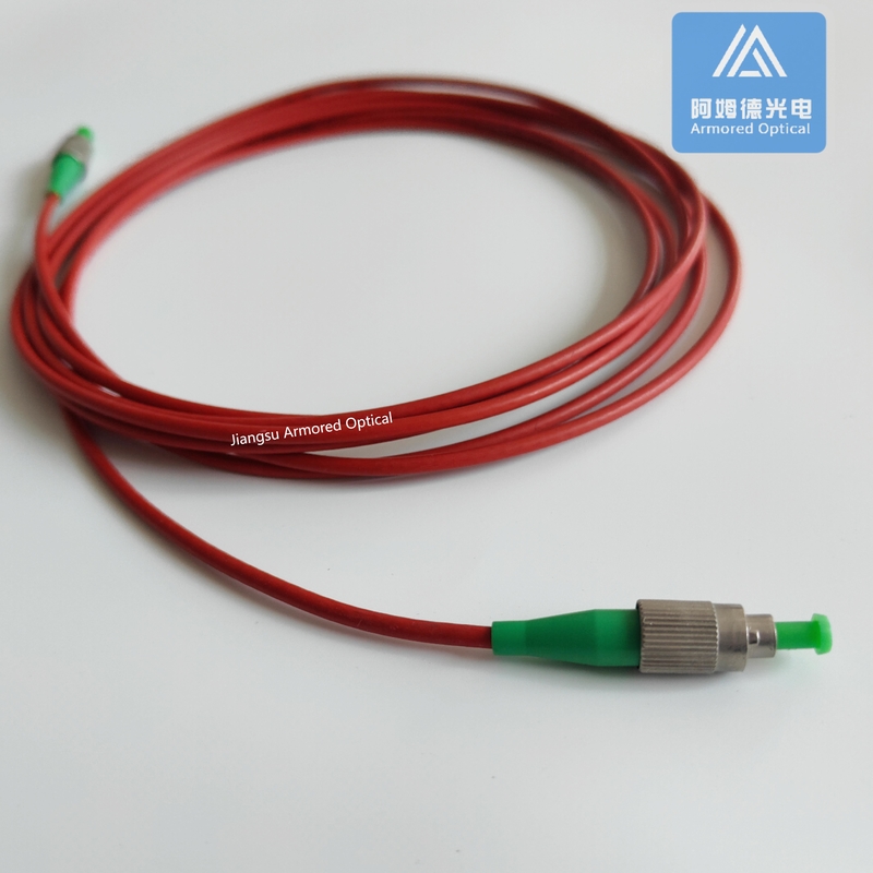 Simplex MM Stainless Steel Armored Patch Cable 2m FC APC 3.0mm Red LSZH Jacket