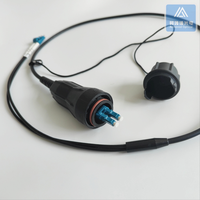 Duplex SM Armored FTTA Patch Cord 5.0mm Black LSZH DLC And Fullaxs Patch Cable