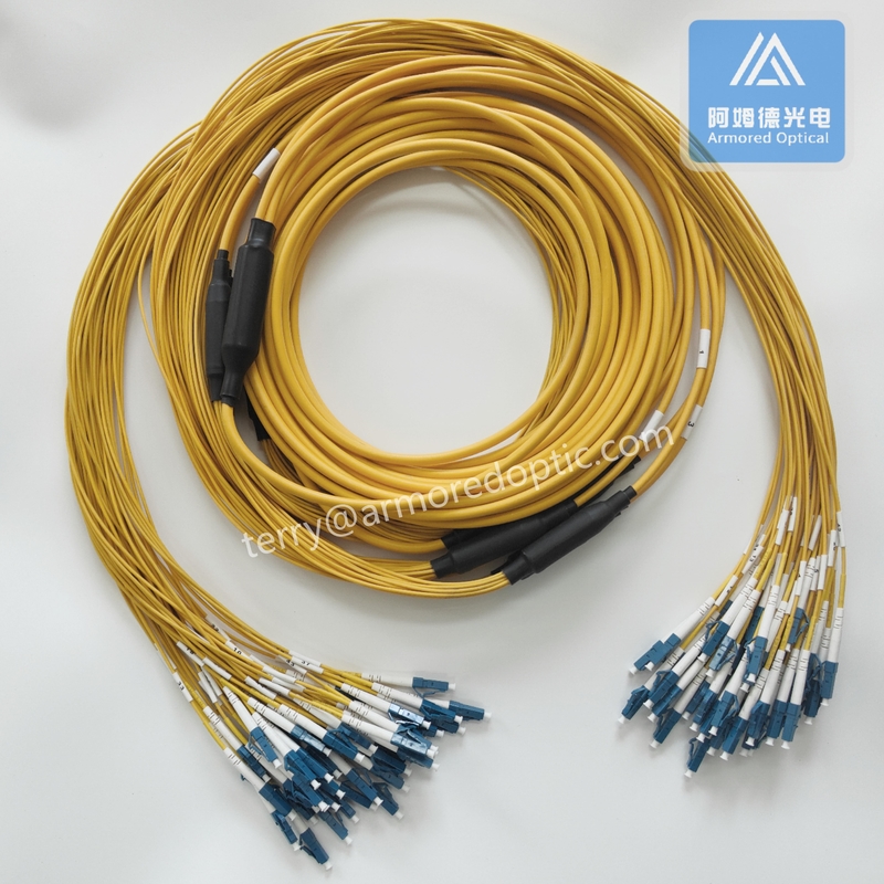 48F SM Flexible Armored Fiber Patch Cord With LC UPC Yellow LSZH 6.0mm