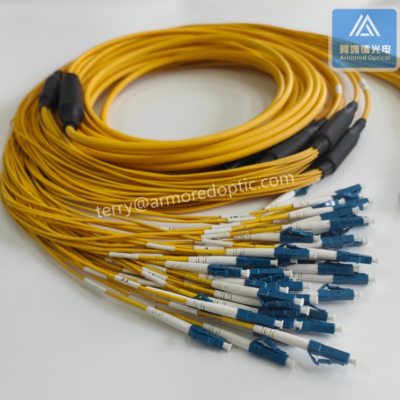 48F SM Flexible Armored Fiber Patch Cord With LC UPC Yellow LSZH 6.0mm