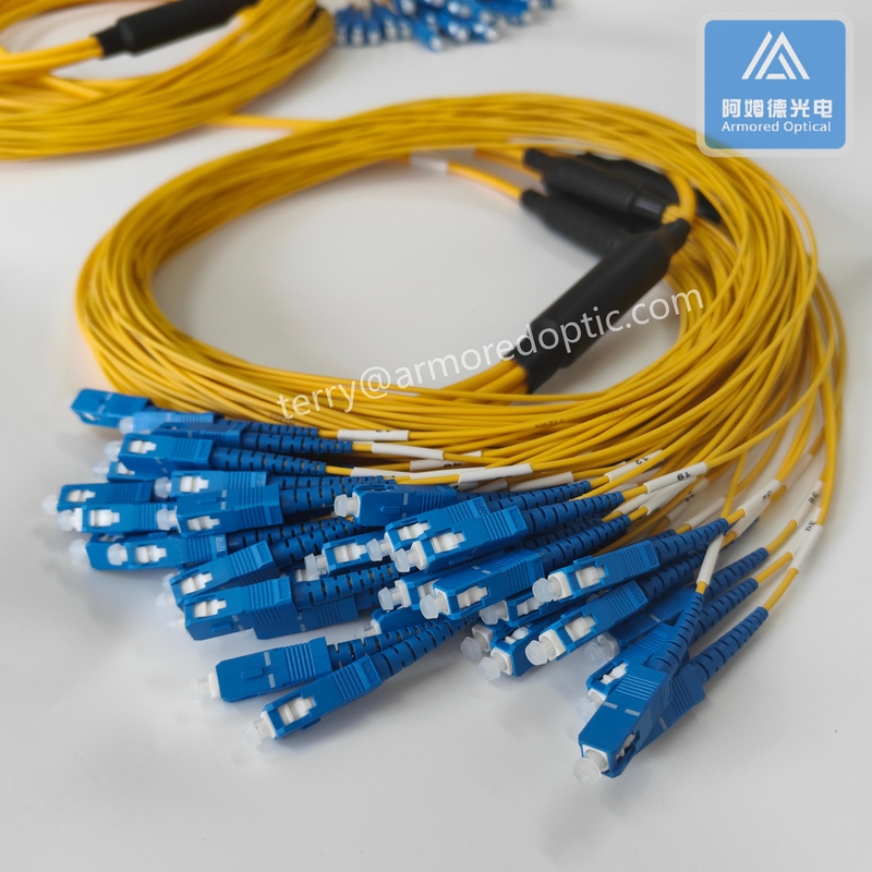 48F SM Armored Fiber Patch Cable 20M With SC UPC Yellow LSZH 7.0mm