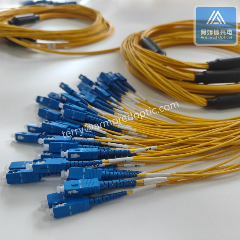 48F SM Armored Fiber Patch Cable 20M With SC UPC Yellow LSZH 7.0mm