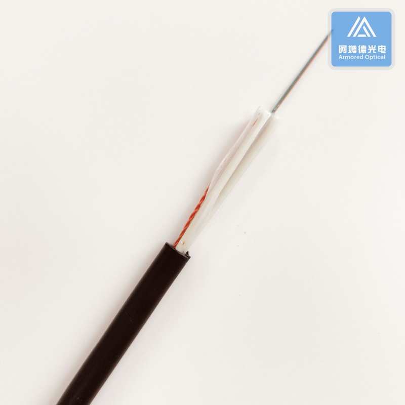 4 Cores Black PE Fiber Optic Cable 7.0mm Indoor And Outer Door