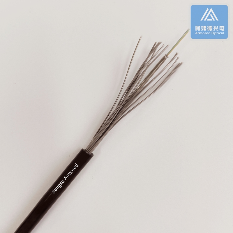 4 Cores  Water Blocking Armored Fiber Cable Steel Wire Stranded Seamless Tube