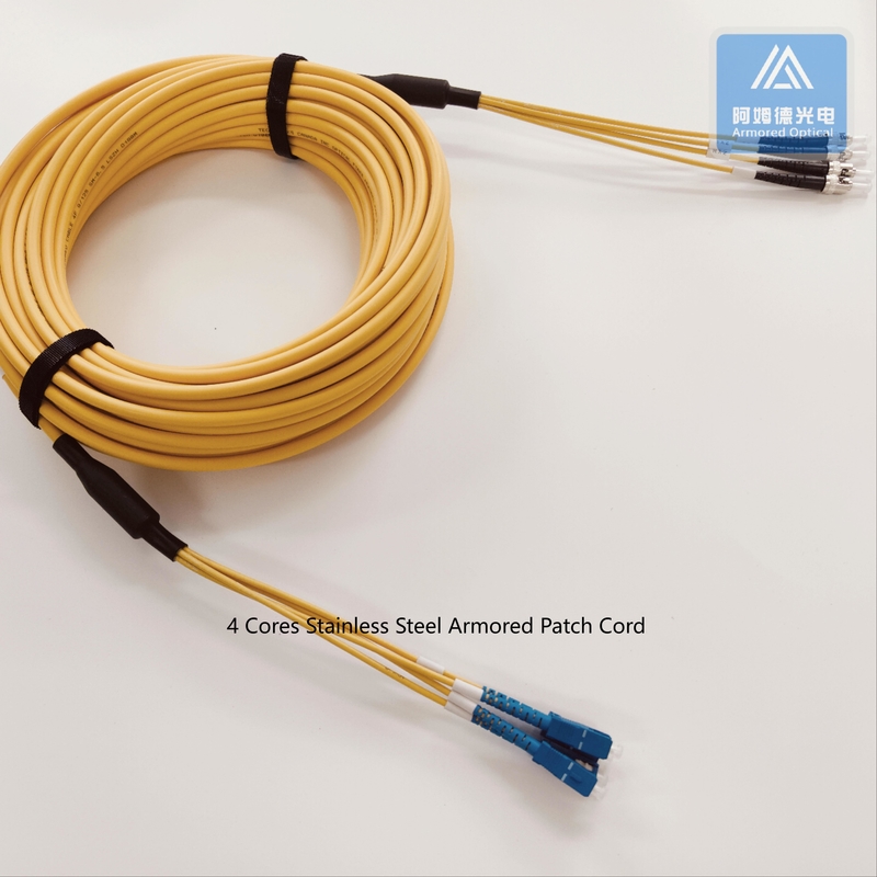 ST-SC-35M Armoured Fiber Patch Cord 6.5mm Yellow LSZH Patch Lead